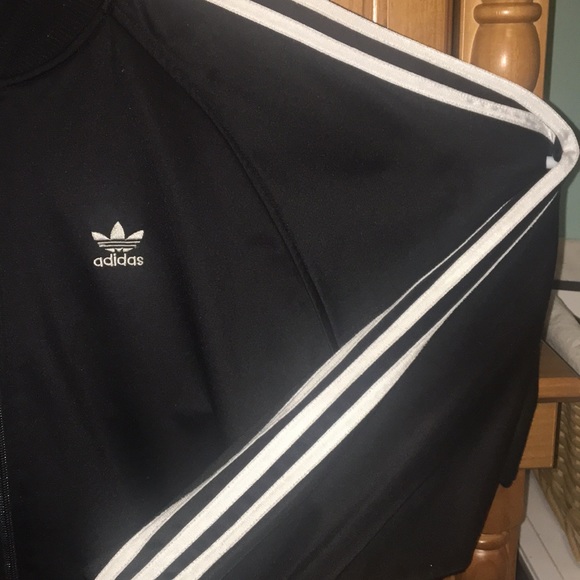 Adidias OG Mens M Polyester 3 Stripe zipper jacket - Picture 3 of 5